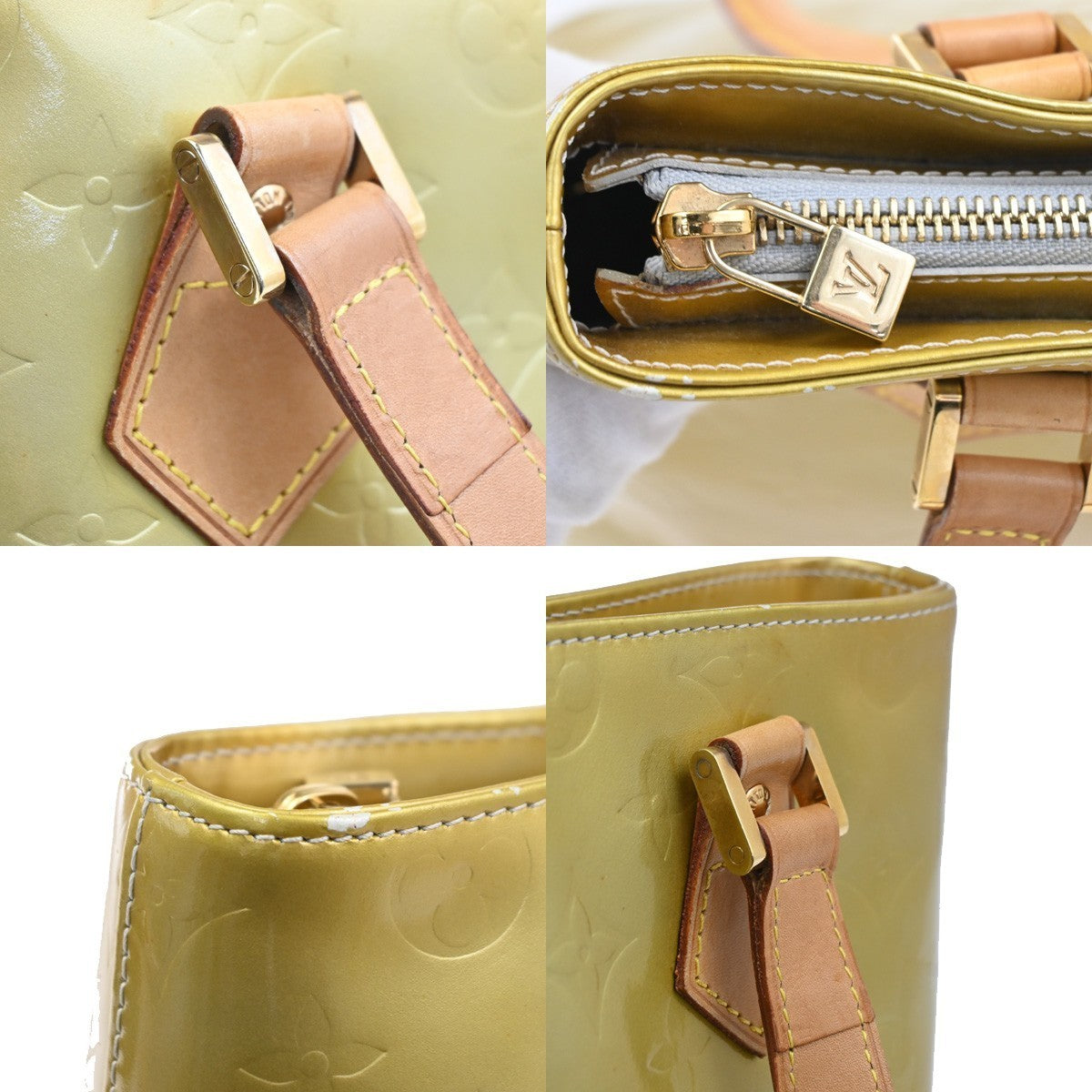 LOUIS VUITTON Houston Shoulder Bag Monogram Vernis Leather Yellow M91053 62CA852