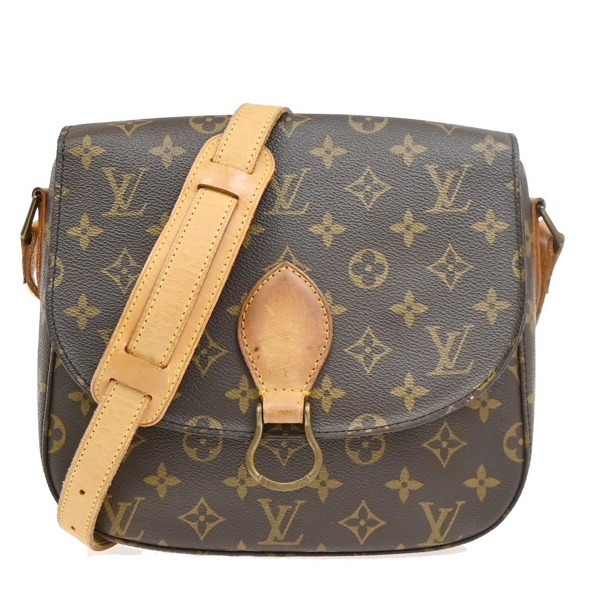 LOUIS VUITTON Saint Cloud GM Shoulder Bag Monogram Leather Brown M51242 35PA073