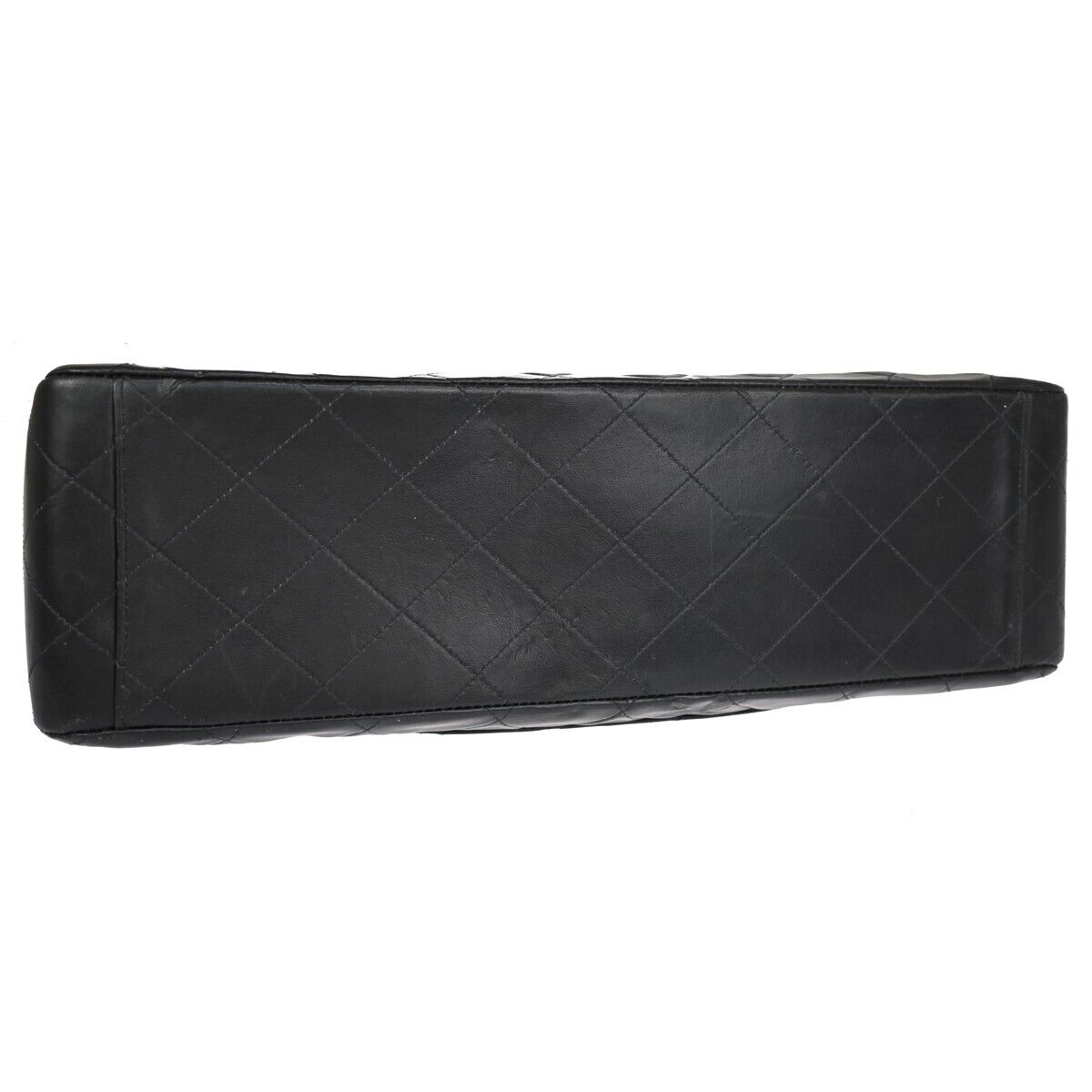 CHANEL CC Maxi Jumbo Matelasse 34 Chain Shoulder Bag Leather Black GHW 858RH948
