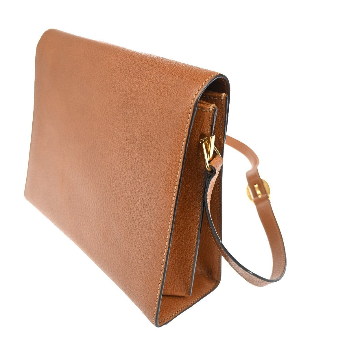 GUCCI Lady Lock Crossbody Shoulder Bag Leather Brown Gold Italy 11TA465