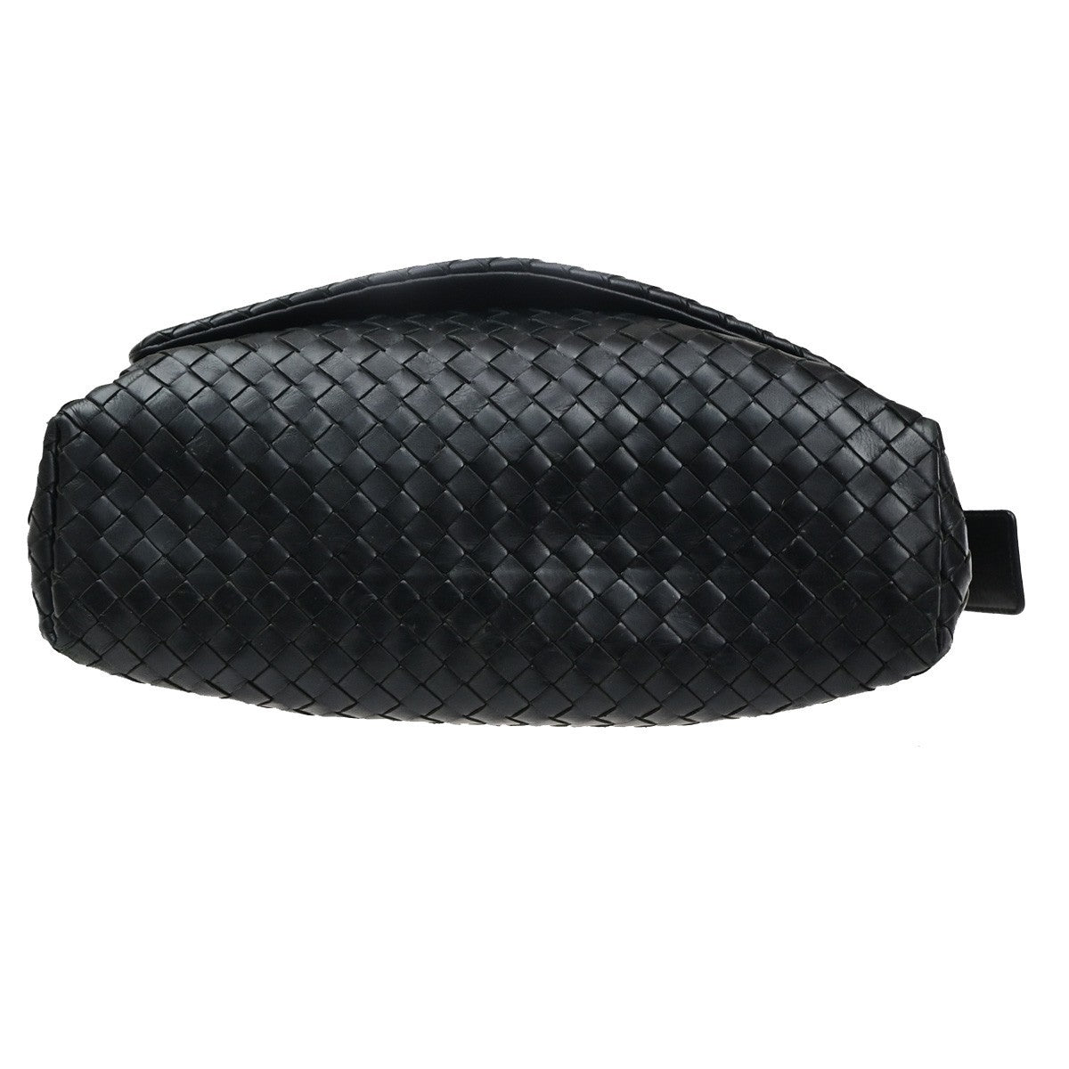 BOTTEGA VENETA Intrecciato Logo Shoulder Crossbody Bag Leather Black 12CB066