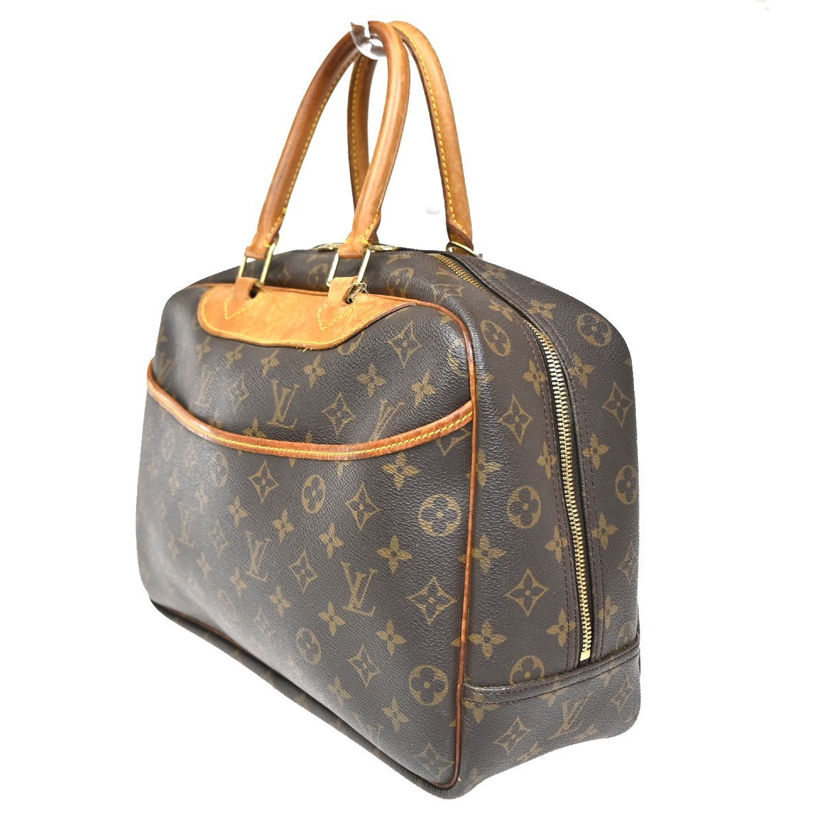 LOUIS VUITTON LV Logo Deauville Hand Bag Monogram Leather Brown M47270 33ZA071