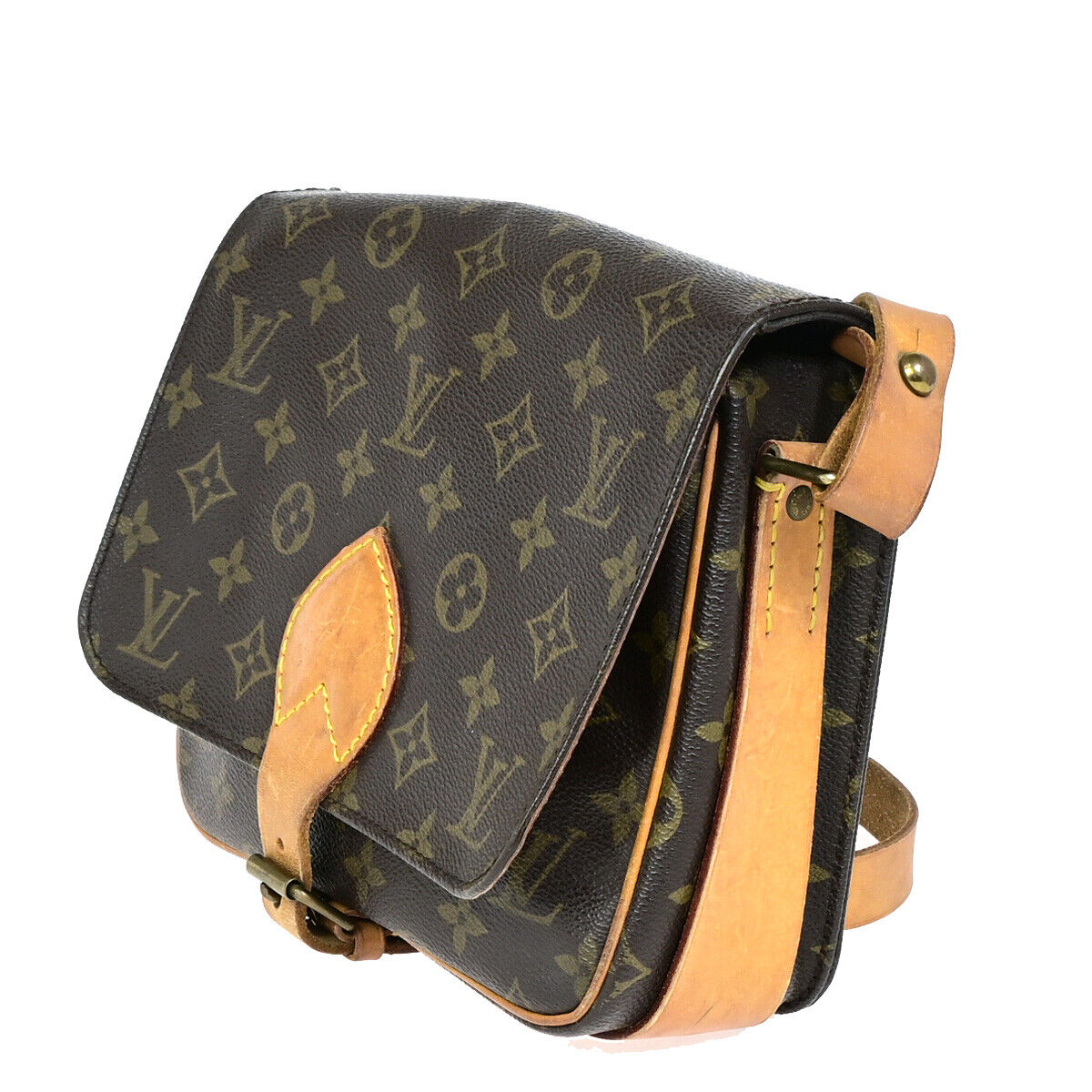 LOUIS VUITTON Cartouchiere MM Shoulder Bag Monogram Leather Brown M51253 88YF145