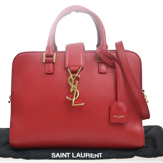 SAINT LAURENT Baby Cabas YSL 2way Shoulder Hand Bag Leather Red Italy 97RL889