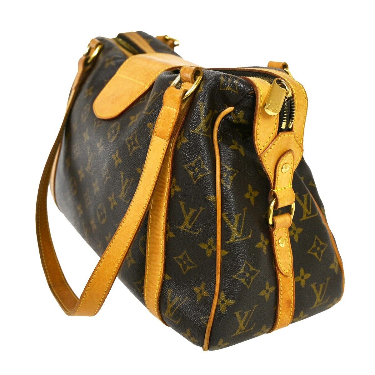 LOUIS VUITTON LV Stresa PM Shoulder Bag Monogram Leather Brown M51186 72SH676