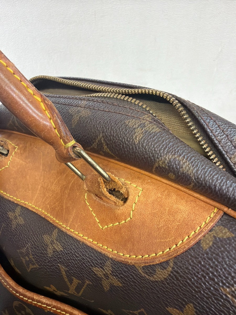 LOUIS VUITTON LV Logo Deauville Hand Bag Monogram Leather Brown M47270 31YH872