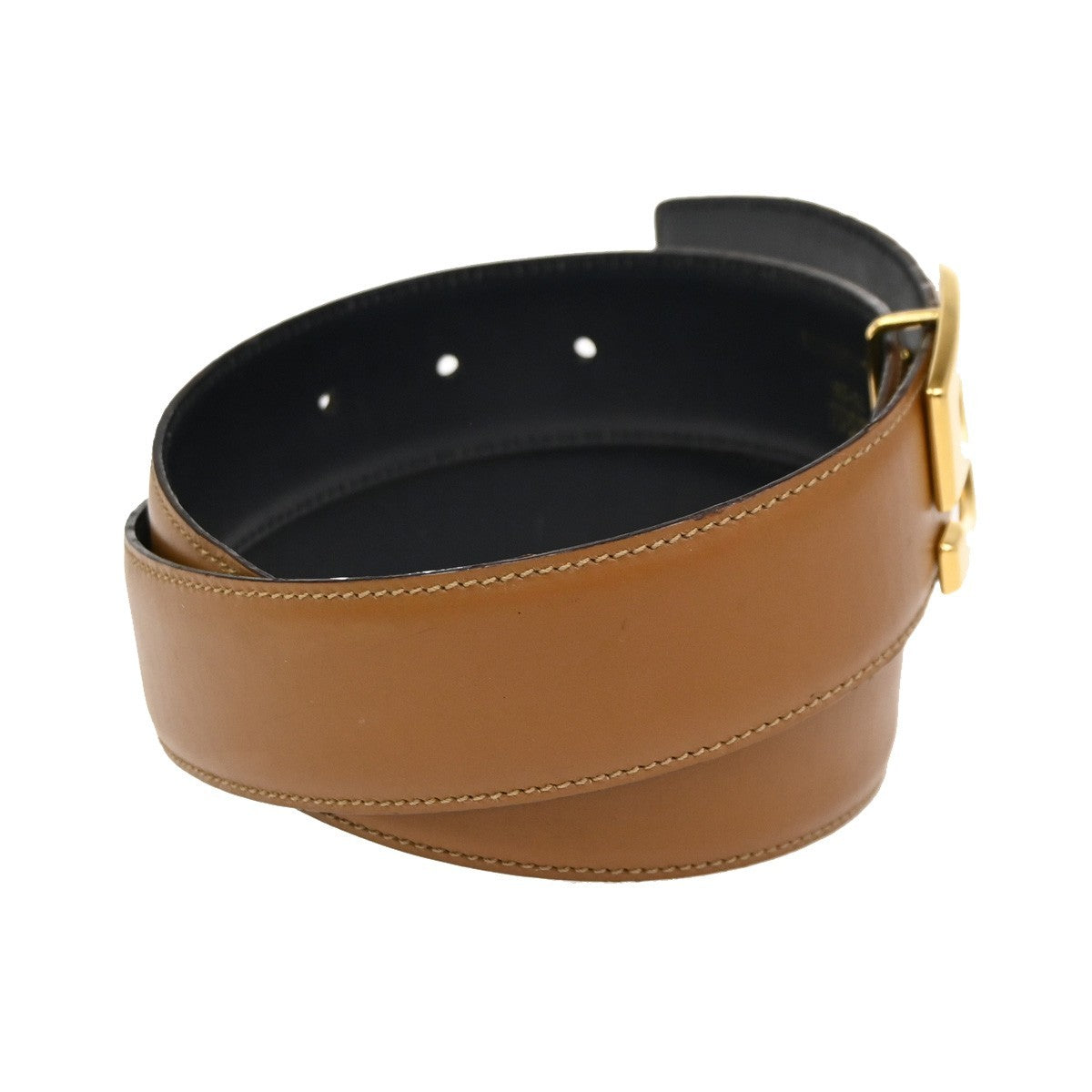 GUCCI G Logo Belt 70/28 Leather Brown Blue GHW Italy 66KC646