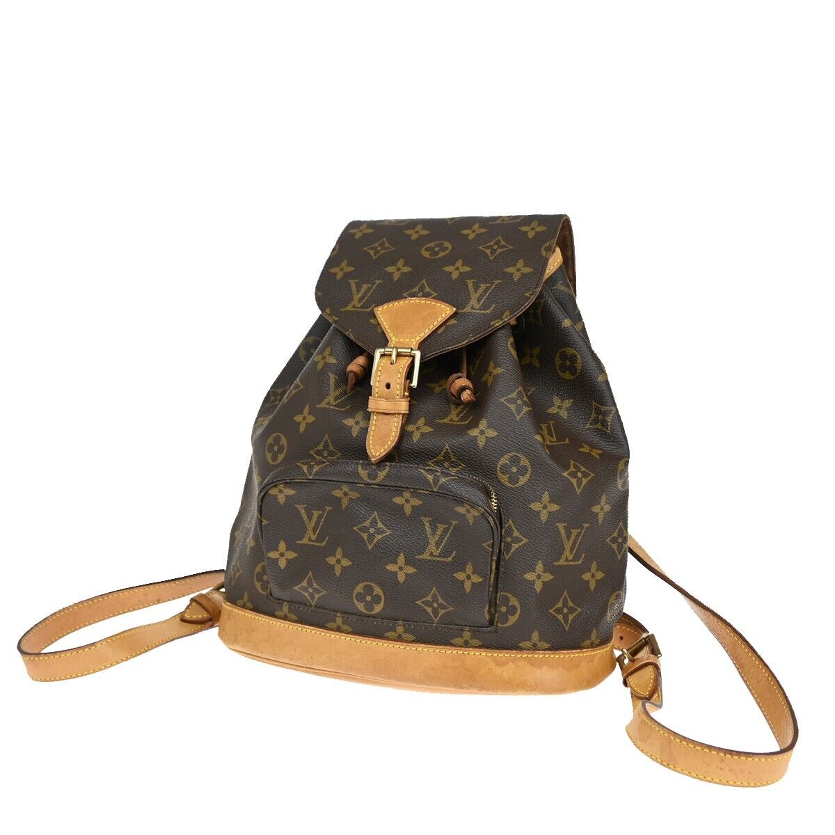 LOUIS VUITTON Montsouris MM Backpack Bag Monogram Leather Brown M51136 13SH732