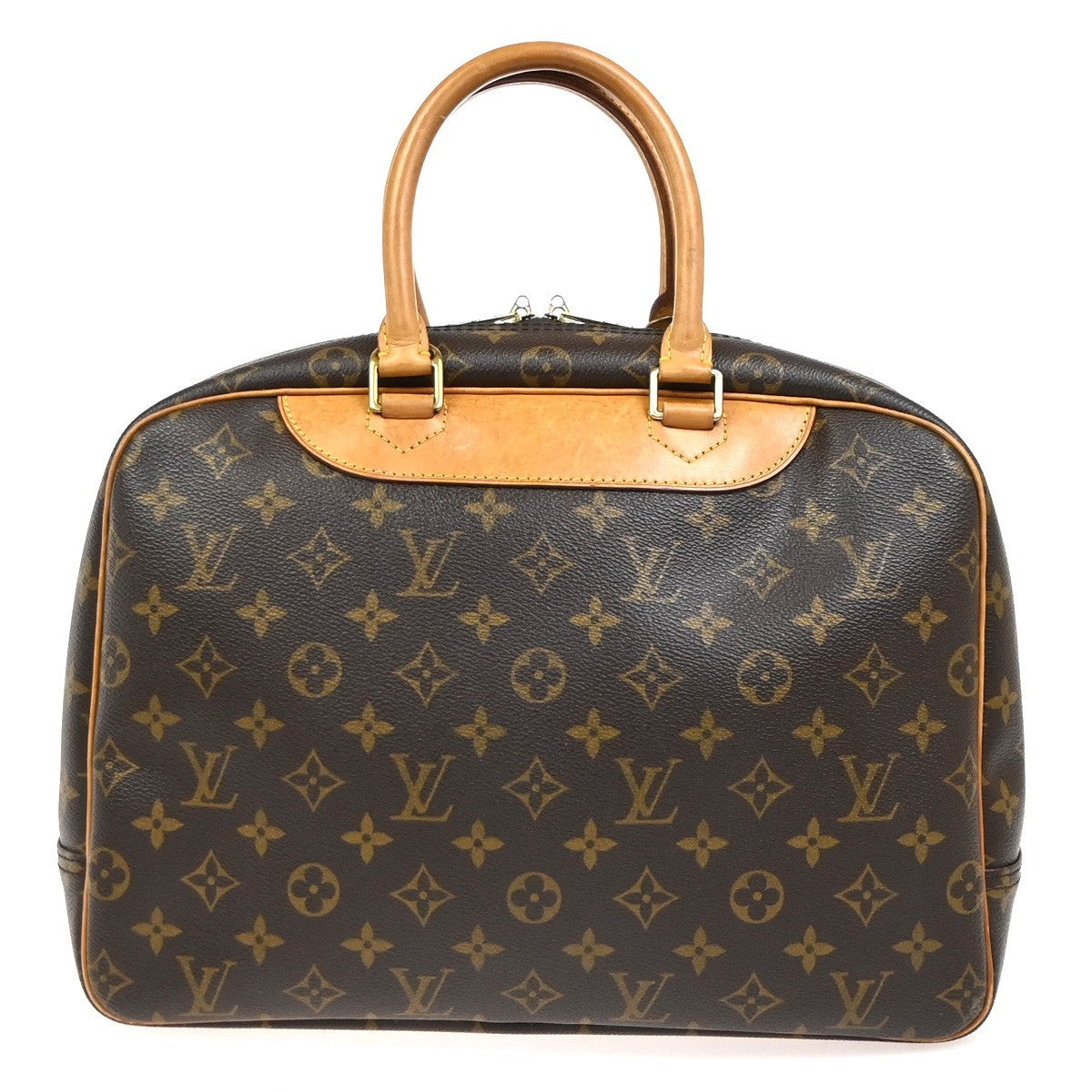 LOUIS VUITTON LV Logo Deauville Hand Bag Monogram Leather Brown M47270 70YH891