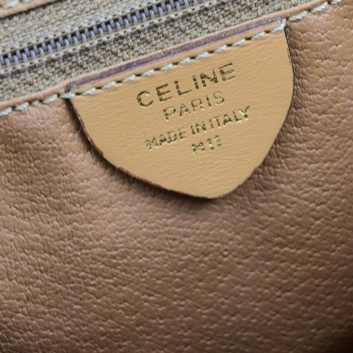 CELINE Logo Macadam Pattern Shoulder Bag PVC Leather Brown GHW Italy 69ED034