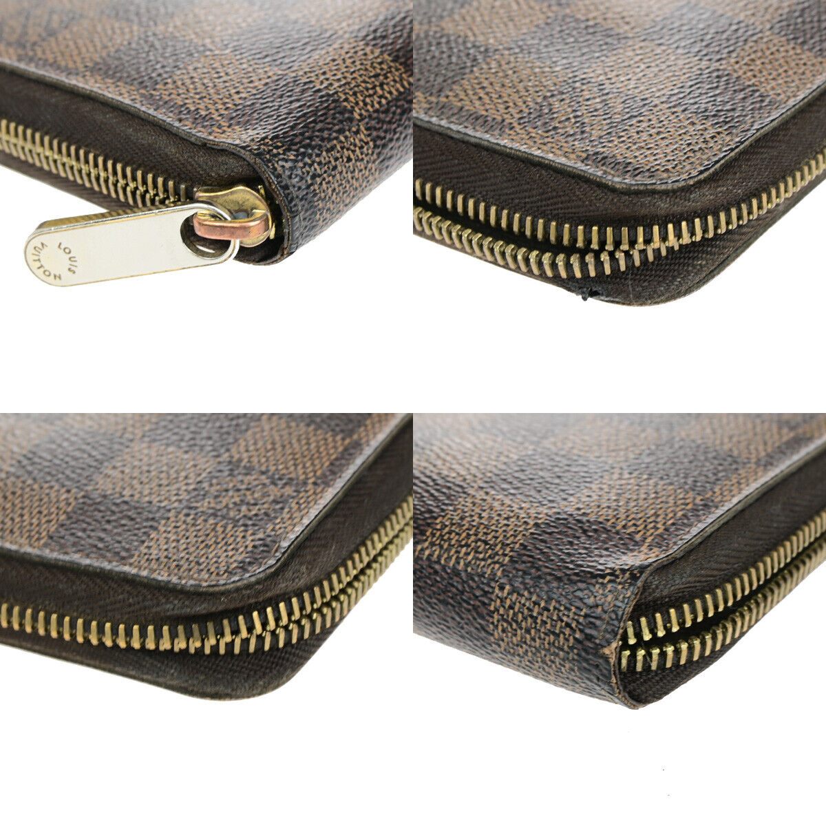 LOUIS VUITTON Zippy Wallet Zip Around Wallet Damier Ebene Brown N60015 09YG563