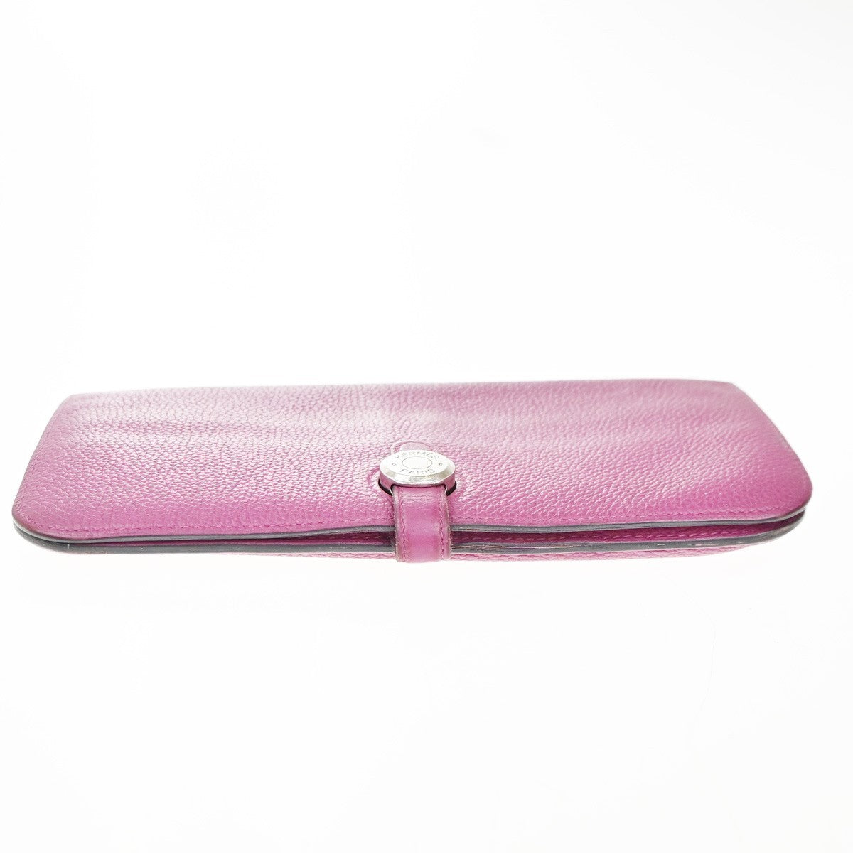 HERMES Logos Dogon GM Long Bifold Wallet Togo Leather Pink SHW 35RP163