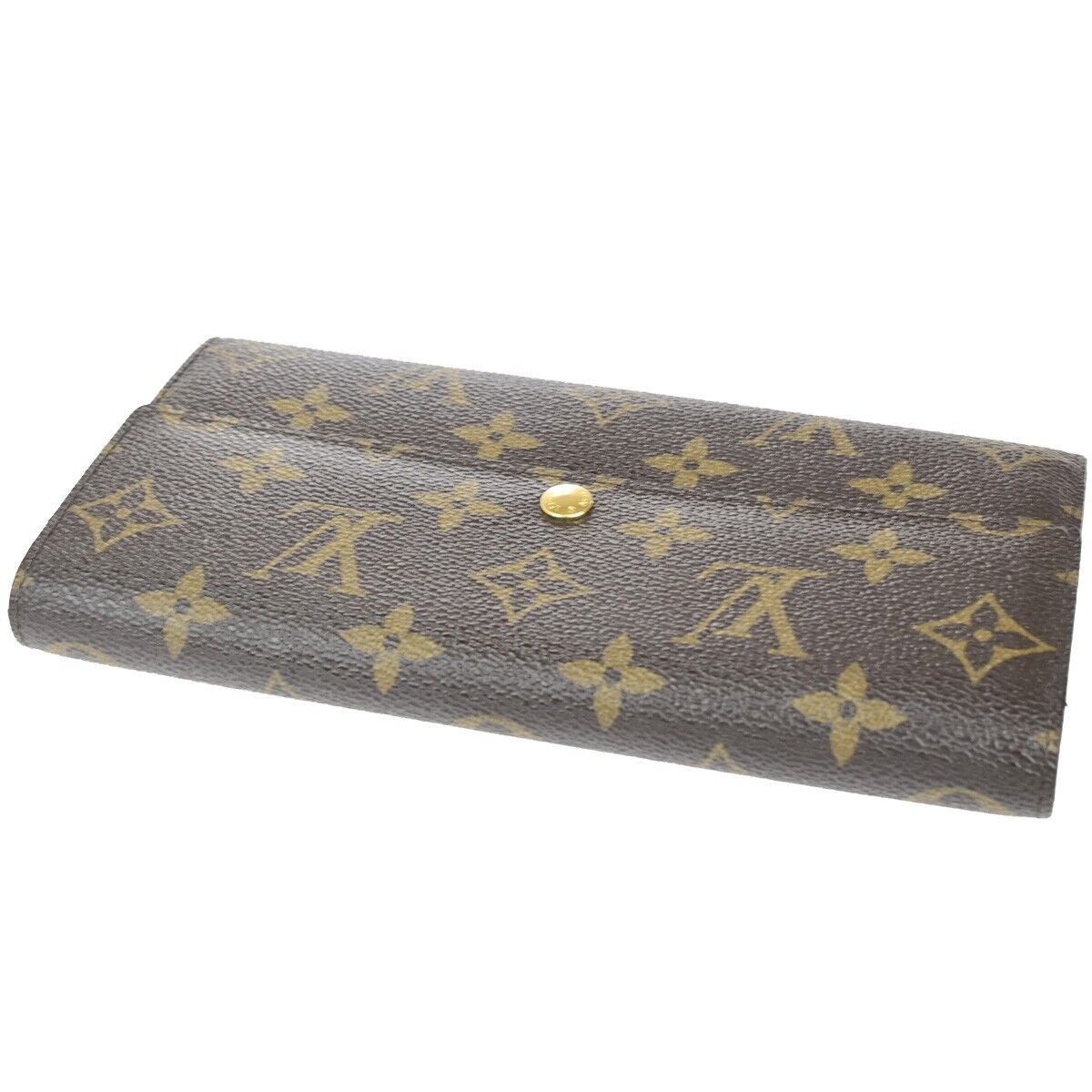 LOUIS VUITTON Logo Portefeuille Sarah Long Wallet Monogram Brown M61734 66EC976