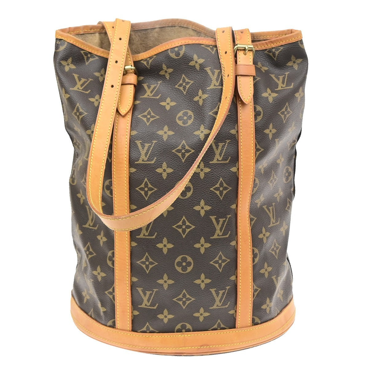 1OUIS VUITTON BUCKET GM Shoulder Tote Bag Monogram Leather Brown M42236 33SA172