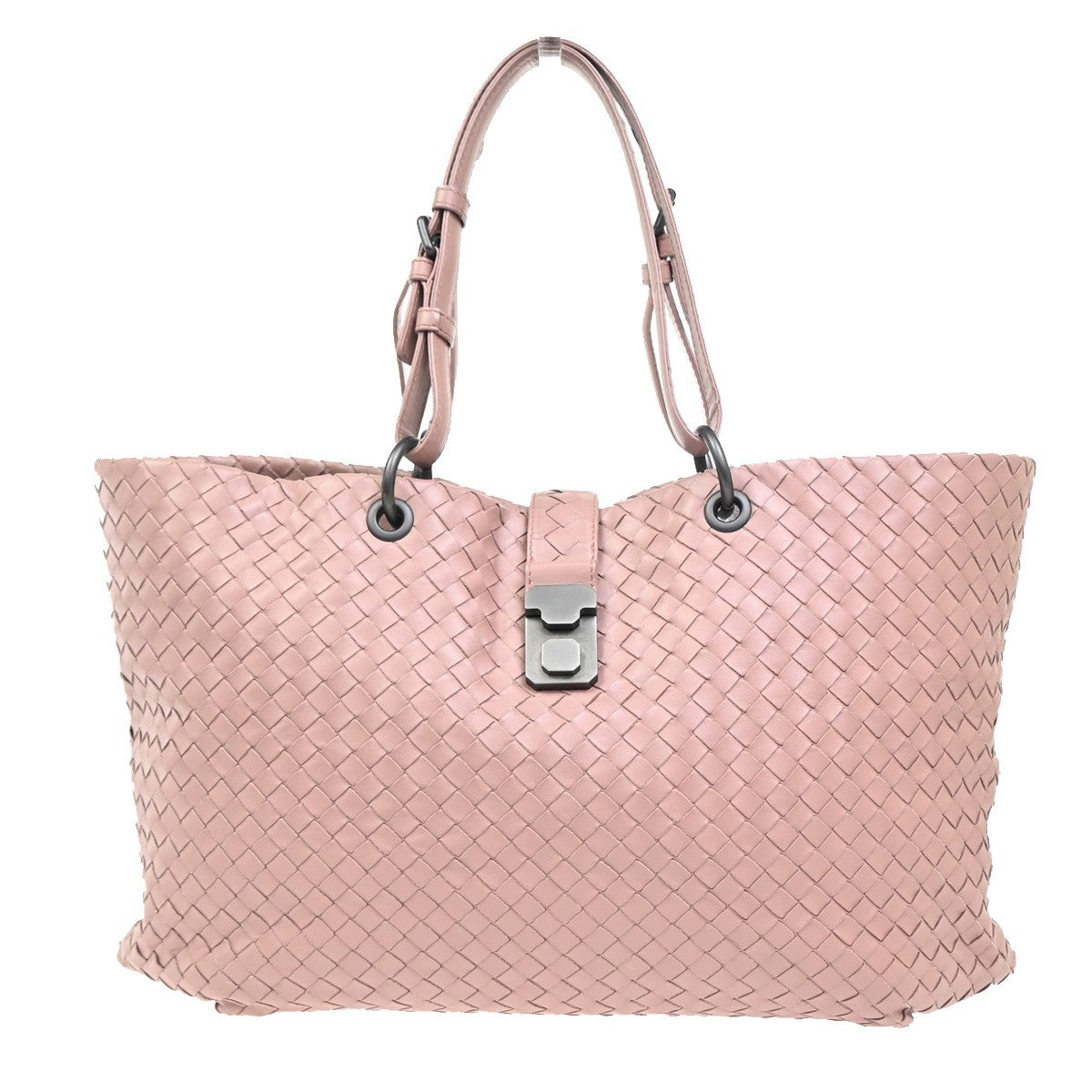 BOTTEGA VENETA Logo Intrecciato Shoulder Hand Bag Leather Pink Italy 25RL757