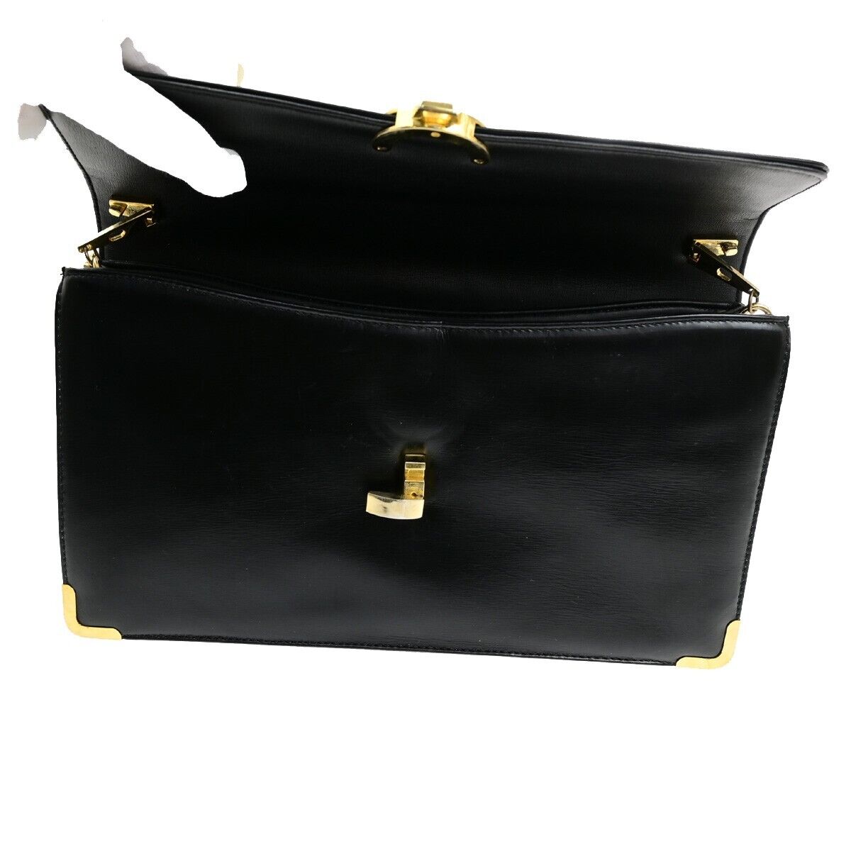 CHRISTIAN DIOR Logo Shoulder Bag Leather Black GHW 33ED426