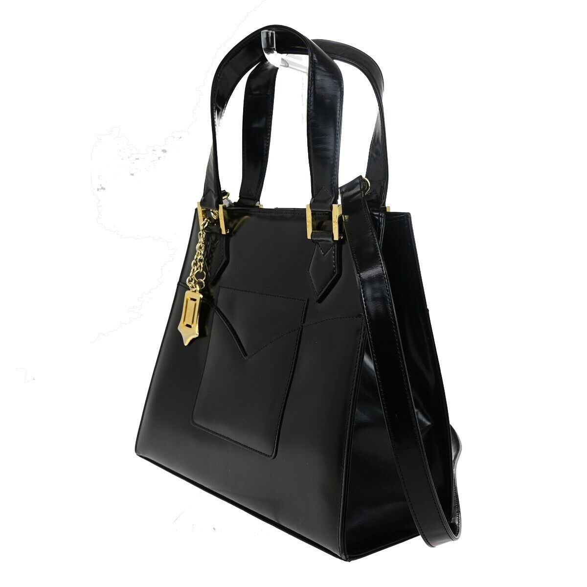 YVES SAINT LAURENT YSL Logo 2Way Shoulder Hand Bag Leather Black 36FB059