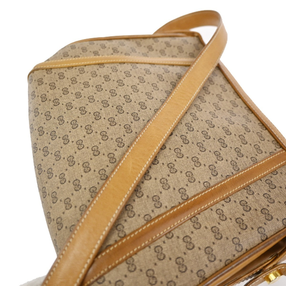 GUCCI Micro GG Pattern Shoulder Bag PVC Leather Brown Italy GHW 30KC928