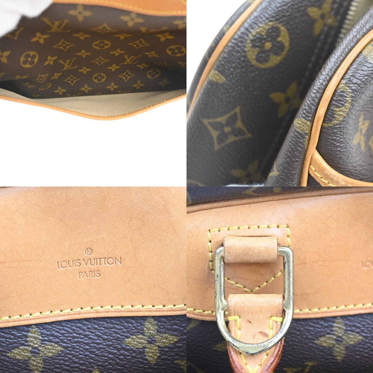 LOUIS VUITTON LV Logo Deauville Hand Bag Monogram Leather Brown M47270 75KC863