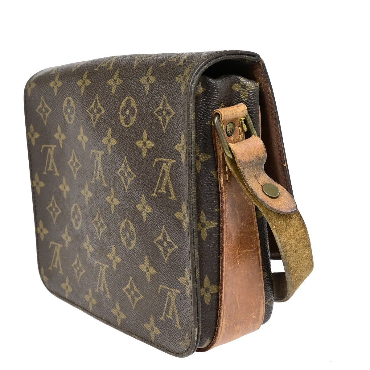 LOUIS VUITTON Cartouchiere MM Shoulder Bag Monogram Leather Brown M51253 68HC030