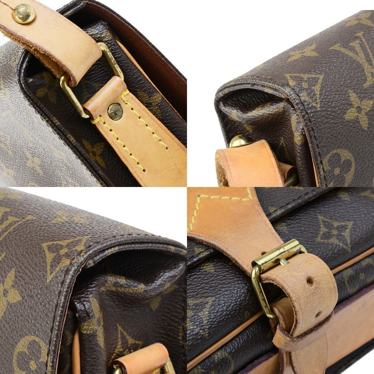 LOUIS VUITTON Cartouchiere GM Shoulder Bag Monogram Leather Brown M51252 73ED379