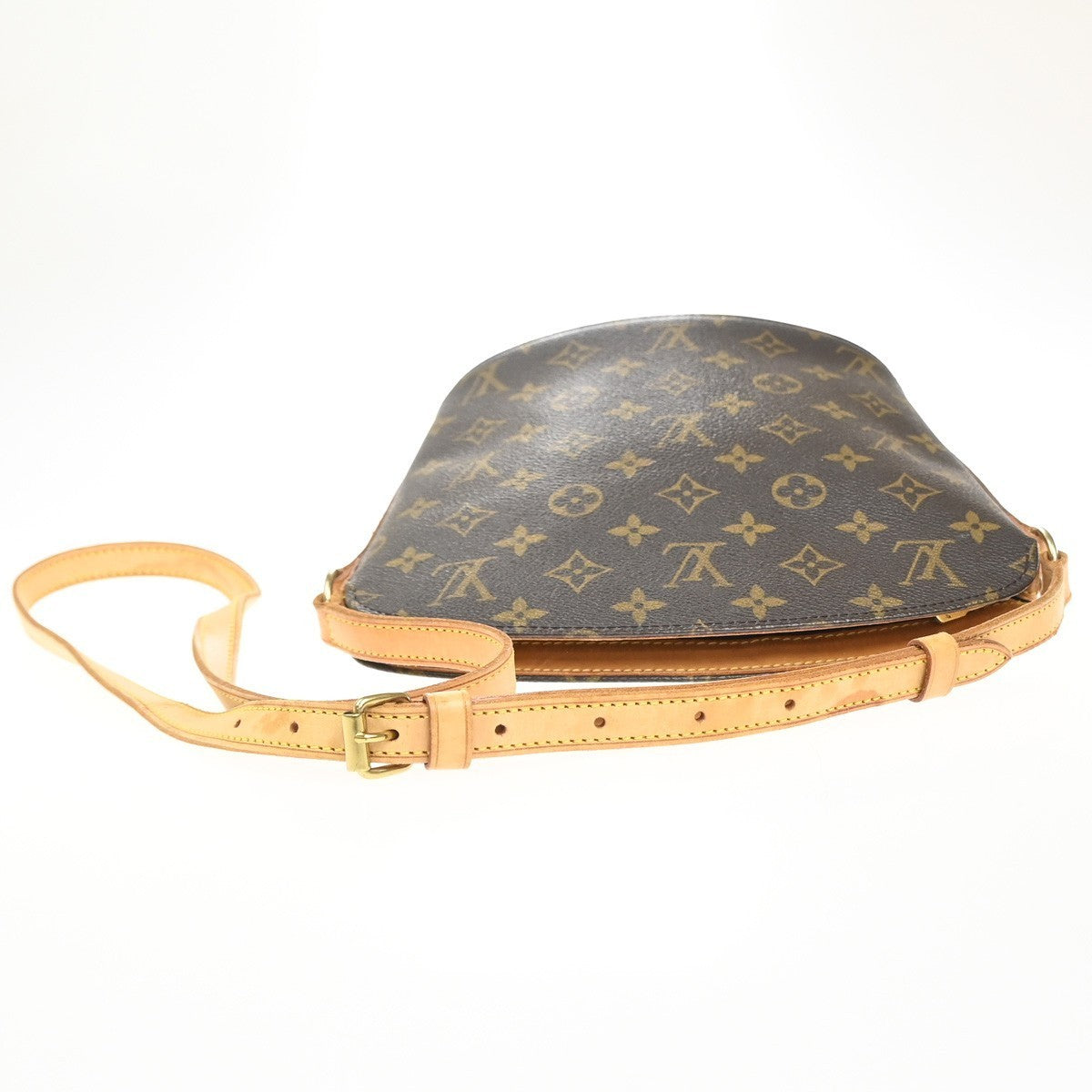 LOUIS VUITTON Logo Drouot Shoulder Bag Monogram Leather Brown M51290 77MA510