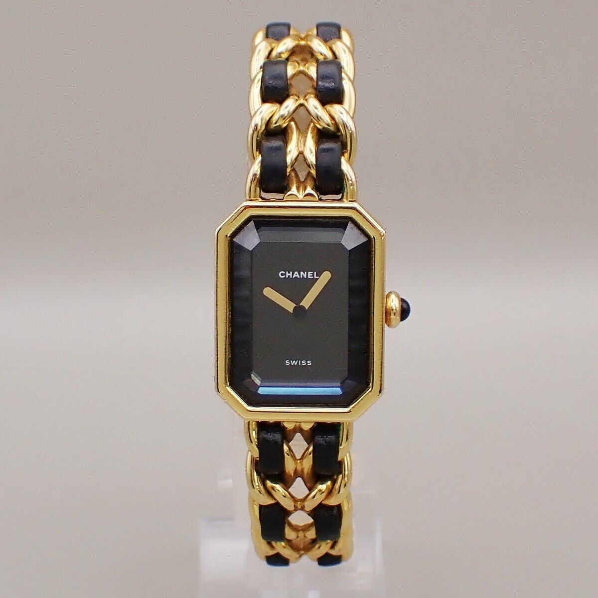 CHANEL Logo Premiere Watch H0001  # L Quartz Gold Plated Leather GHW 670RK948