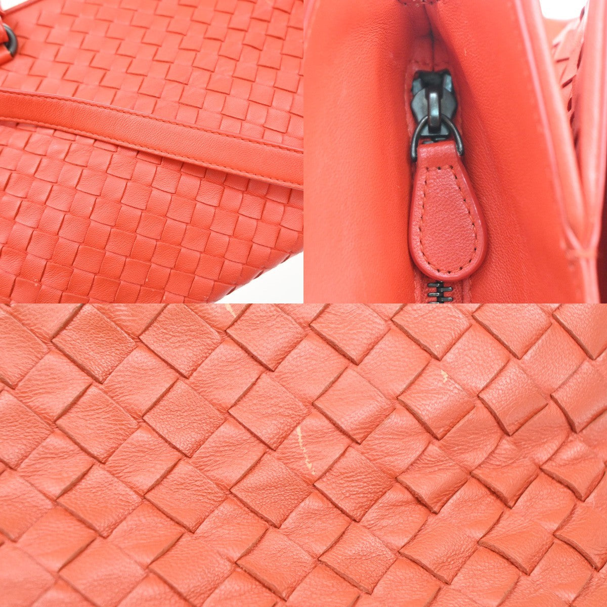 BOTTEGA VENETA Logo Intrecciato 2way Shoulder Hand Bag Leather Red Italy 99MA144