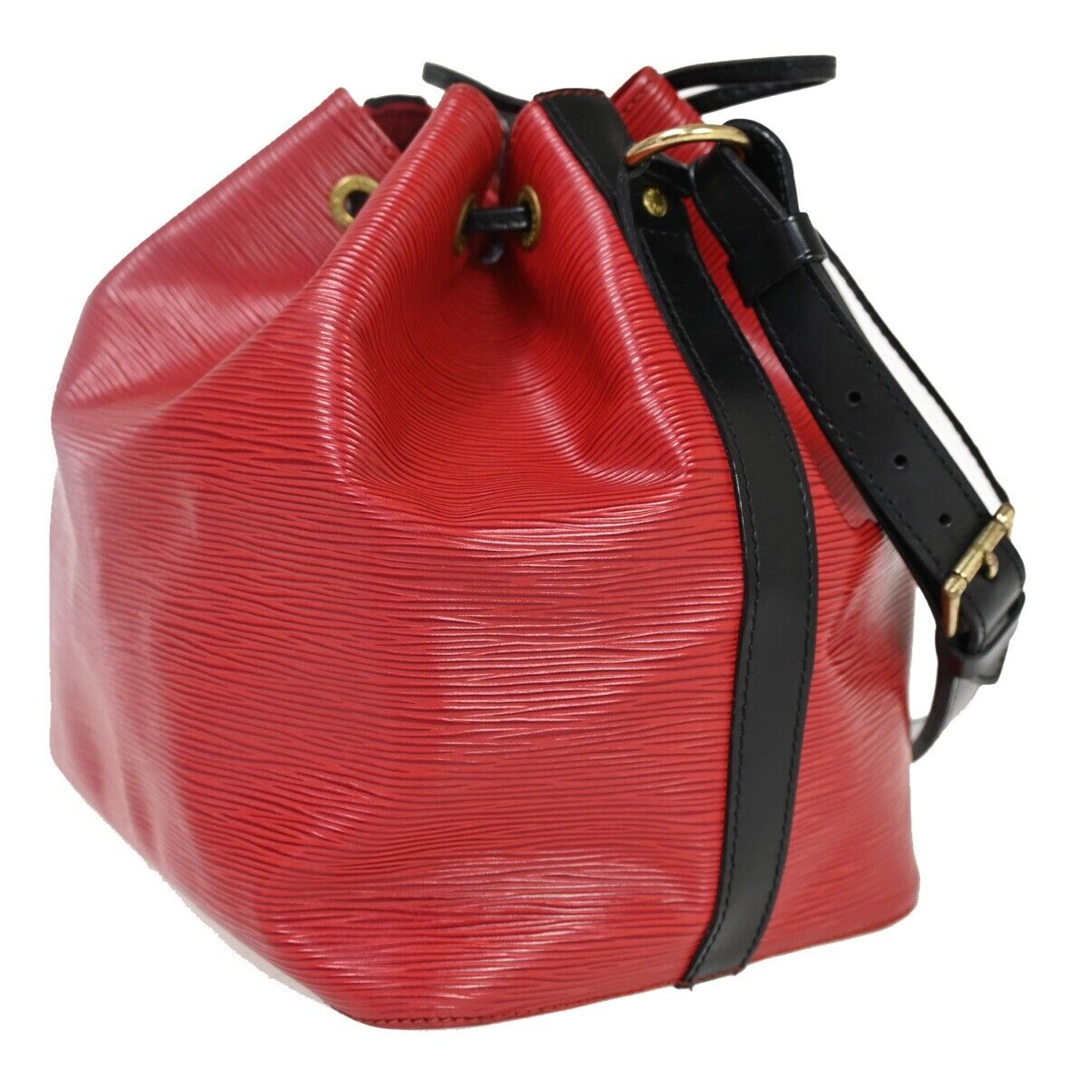 LOUIS VUITTON Bicolor Petit Noe Drawstring Shoulder Bag Epi RD BK M44172 34YD224