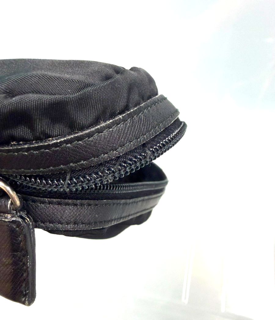 PRADA Logo Tessuto Mini Cosmetic Pouch Nylon Leather Black SHW Italy 09KD207