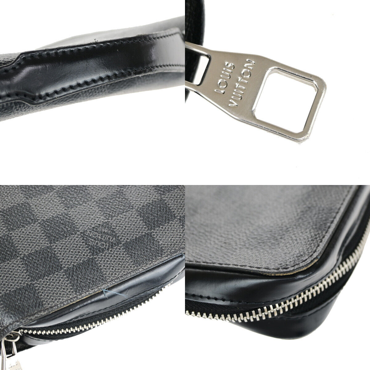 LOUIS VUITTON Zippy XL Long Wallet Travel Case Damier Graphite BK N41503 96YE848