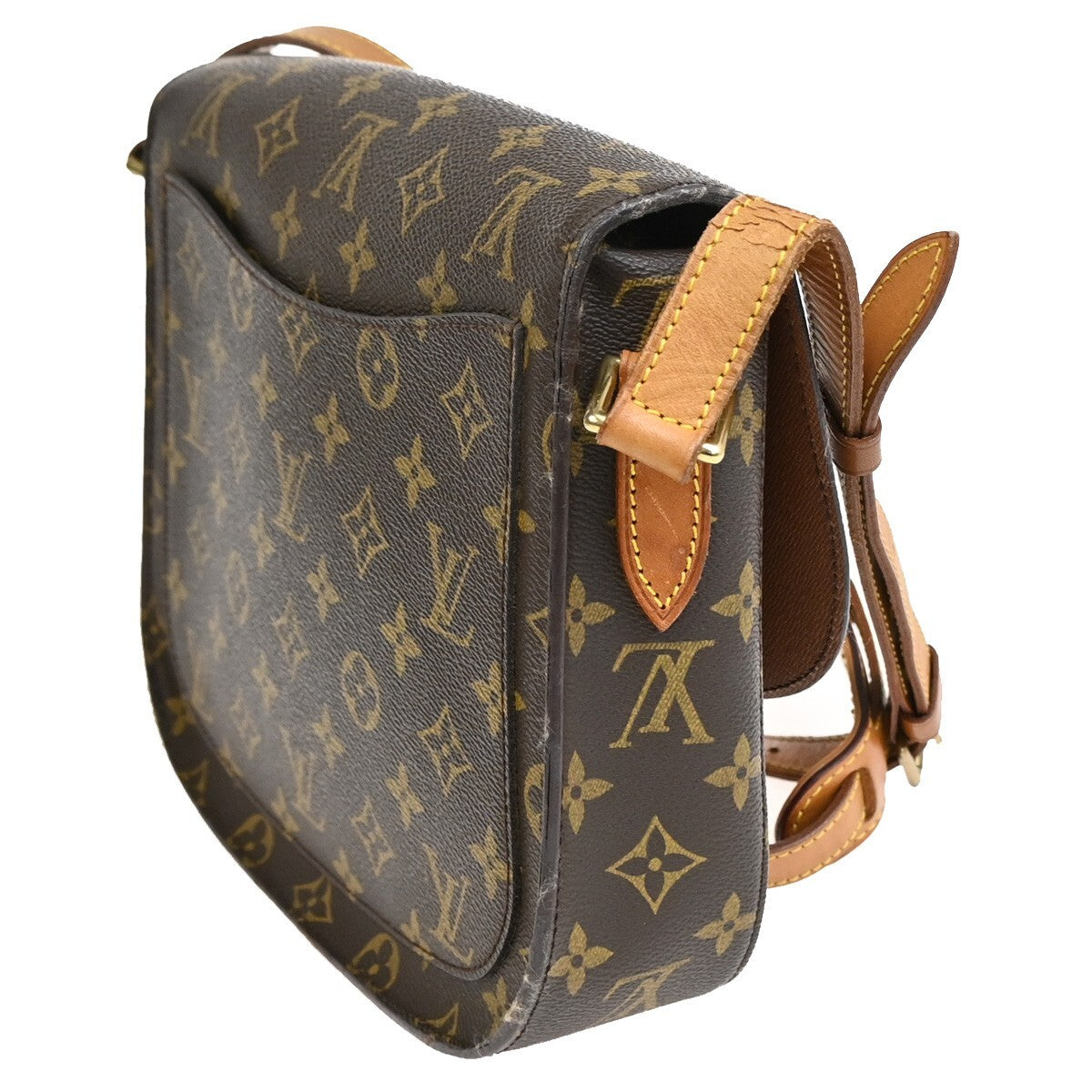 LOUIS VUITTON Saint Cloud GM Shoulder Bag Monogram Leather Brown M51242 34FB577