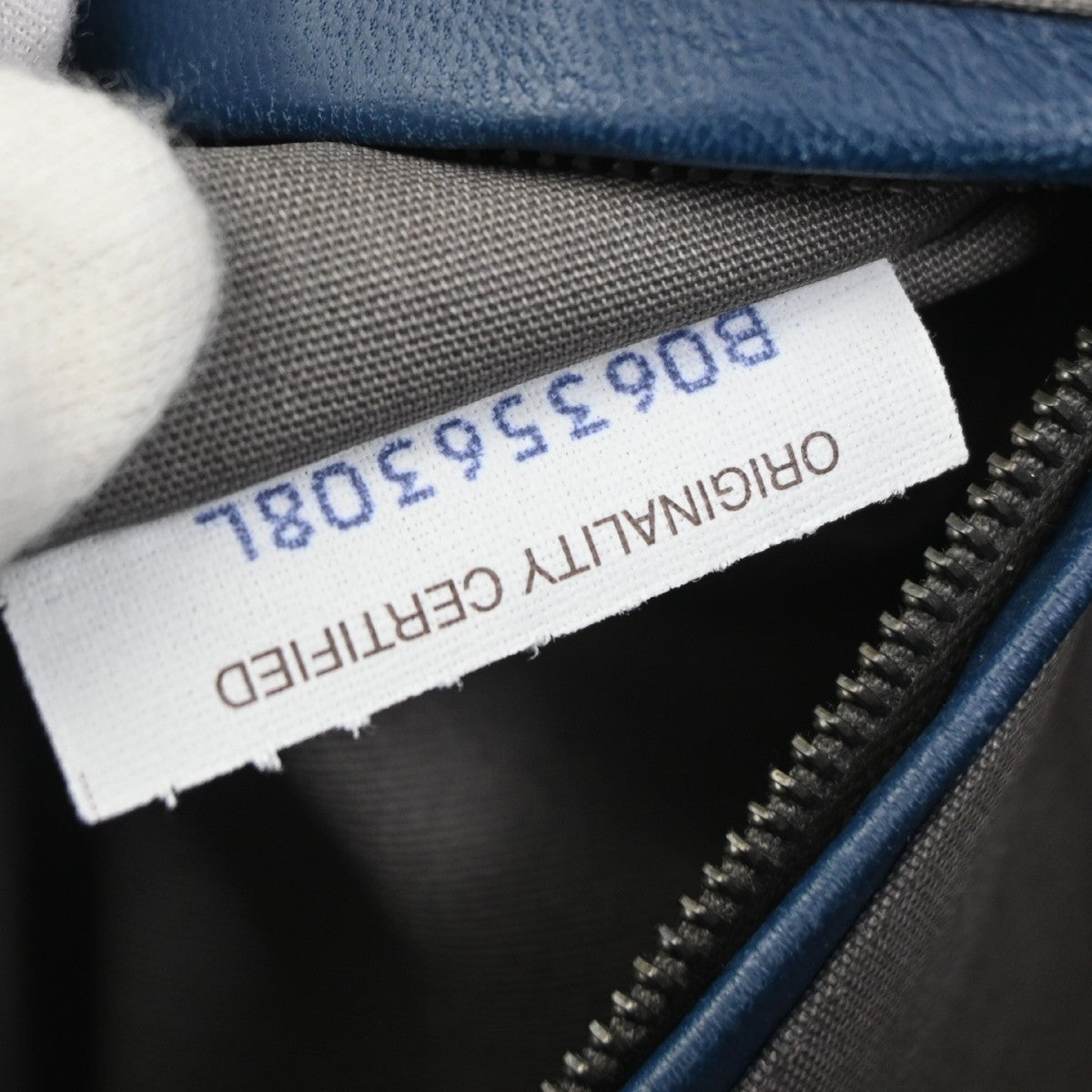 BOTTEGA VENETA Logo Intrecciato Hand Tote Bag Canvas Leather Blue Italy 38ZA106
