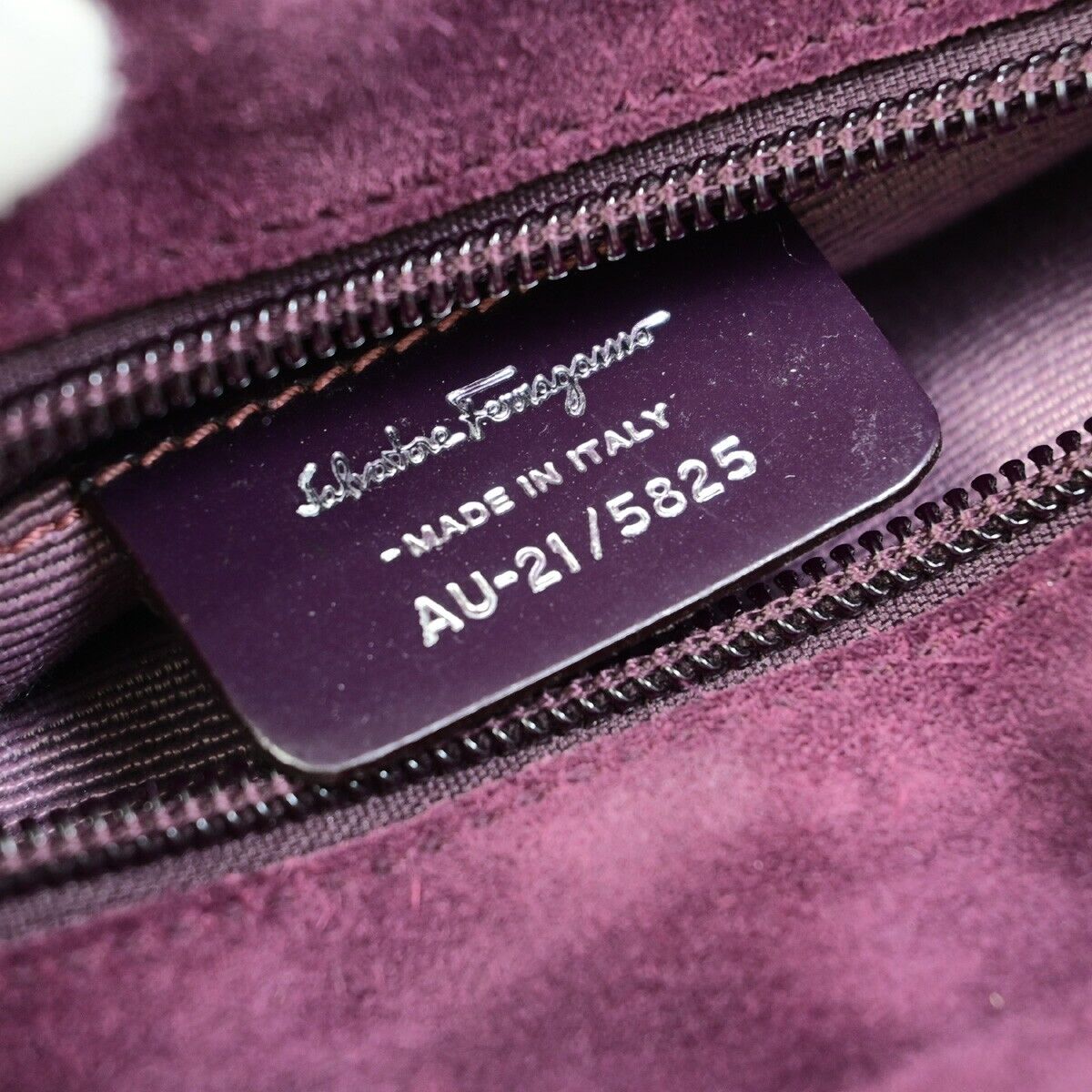 SALVATORE FERRAGAMO Gancini 2Way Shoulder Hand Bag Suede Leather Purple 68EB864