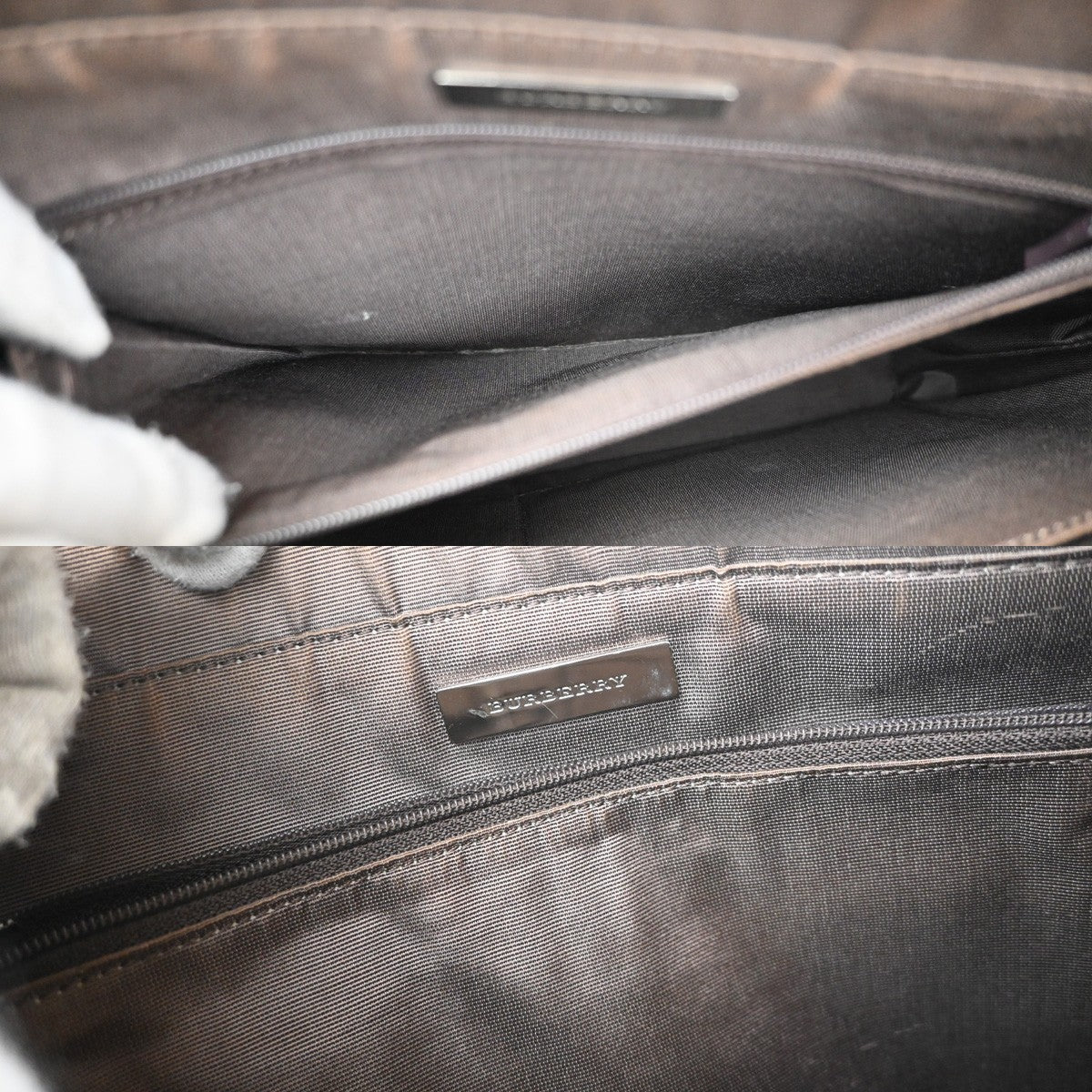 BURBERRY Logo Nova Check Shoulder Hand Bag Canvas Leather Beige Brown 38RQ001