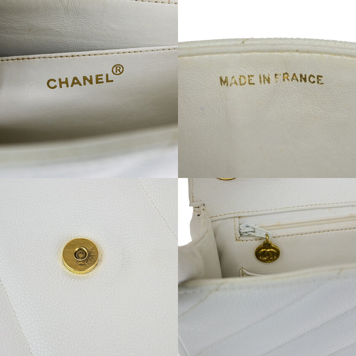 CHANEL CC Bias Stitch 30 Chain Shoulder Bag Grained Calfskin Leather WE 805RK698