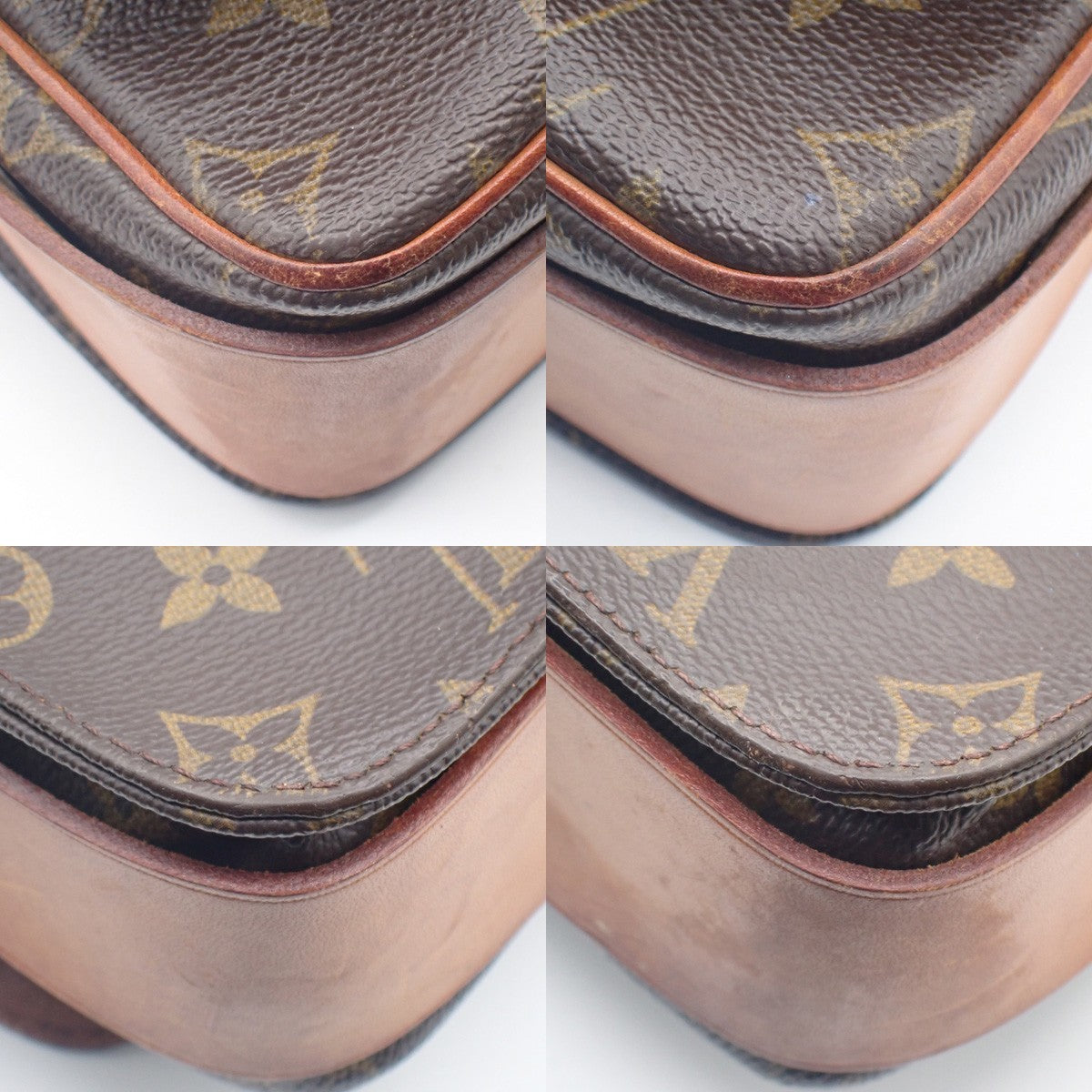 LOUIS VUITTON Cartouchiere GM Shoulder Bag Monogram Leather Brown M51252 32KC955