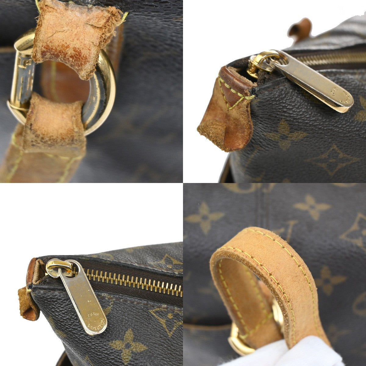 LOUIS VUITTON Logo Totally MM Shoulder Bag Monogram Leather Brown M56689 67YH190