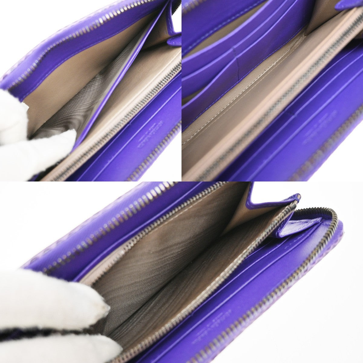 BOTTEGA VENETA Intrecciato Zip Around Long Wallet Embossing Leather PE 33EF667