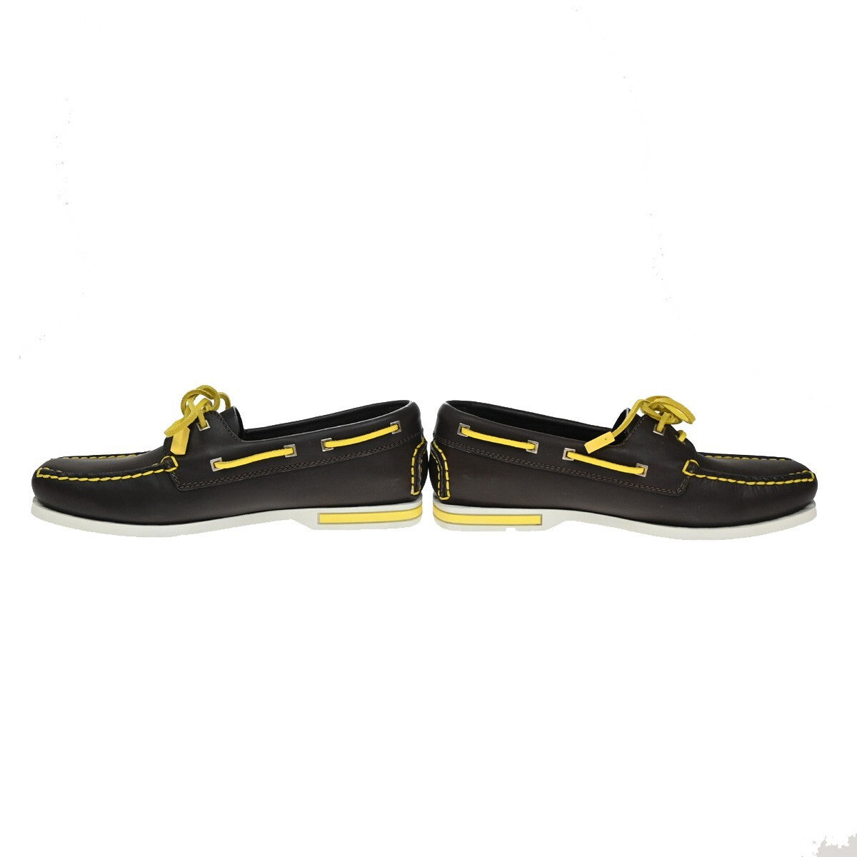 LOUIS VUITTON Logo Vuitton Cup Shoes Size 37  Leather Brown Yellow 88EE321
