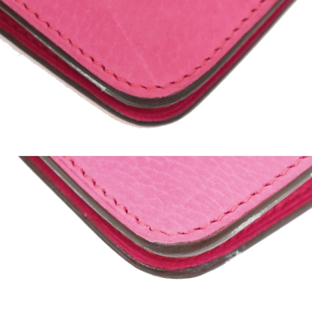 HERMES Dogon Long Bifold Wallet Eversoft Leather Pink France  square J 92TA690