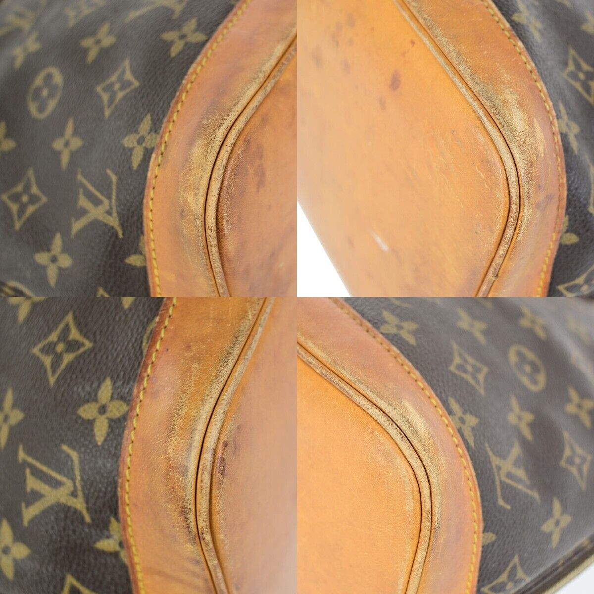 LOUIS VUITTON LV Logo Alma Hand Bag Monogram Leather Brown U.S.A. M51130 36FB182