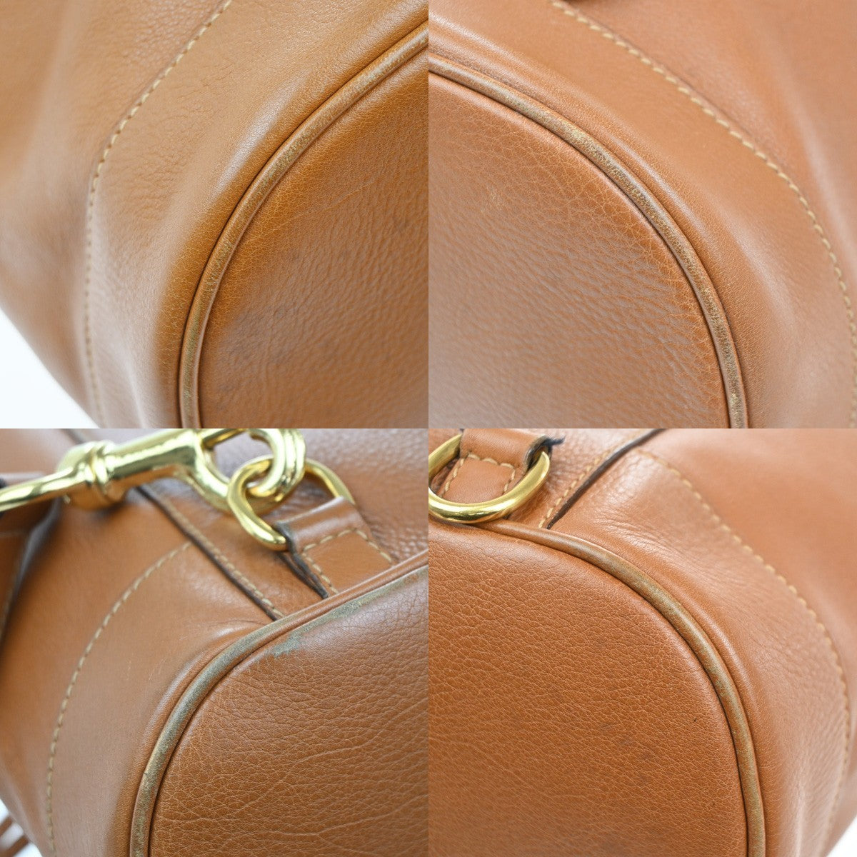 GUCCI Logo Bamboo 2way One Shoulder Body Hand Bag Brown Gold Italy 31CA655