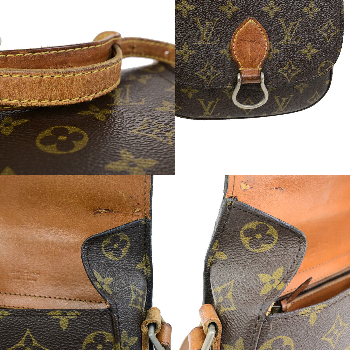 LOUIS VUITTON Saint Cloud MM Shoulder Bag Monogram Leather Brown M51243 62SJ498