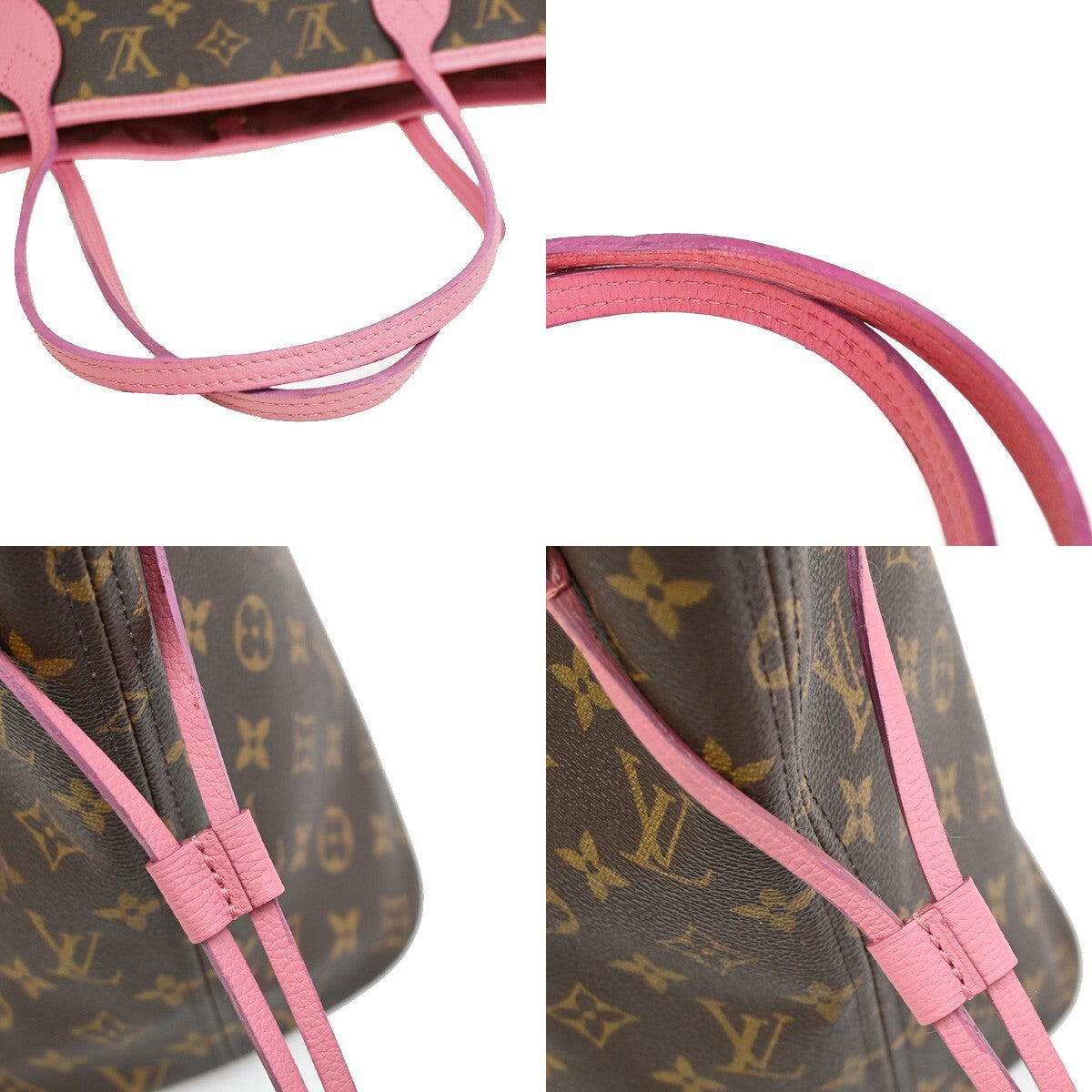 LOUIS VUITTON Neverfull MM Shoulder Tote Bag Monogram Ikat Rose M40940 92FB589