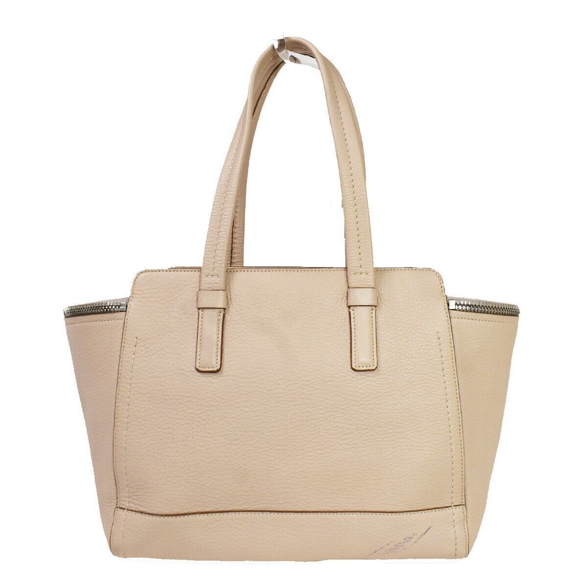 SALVATORE FERRAGAMO Gancini Shoulder Tote Bag Leather Pink Silver Italy 31YB787
