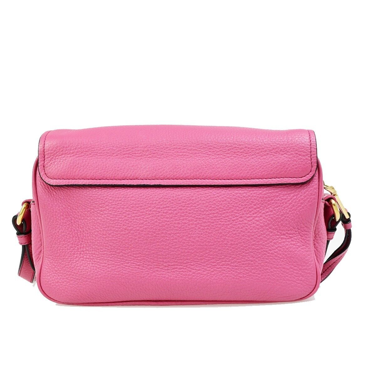 PRADA Logo Crossbody Flap Shoulder Bag Leather Pink GHW 50RK724