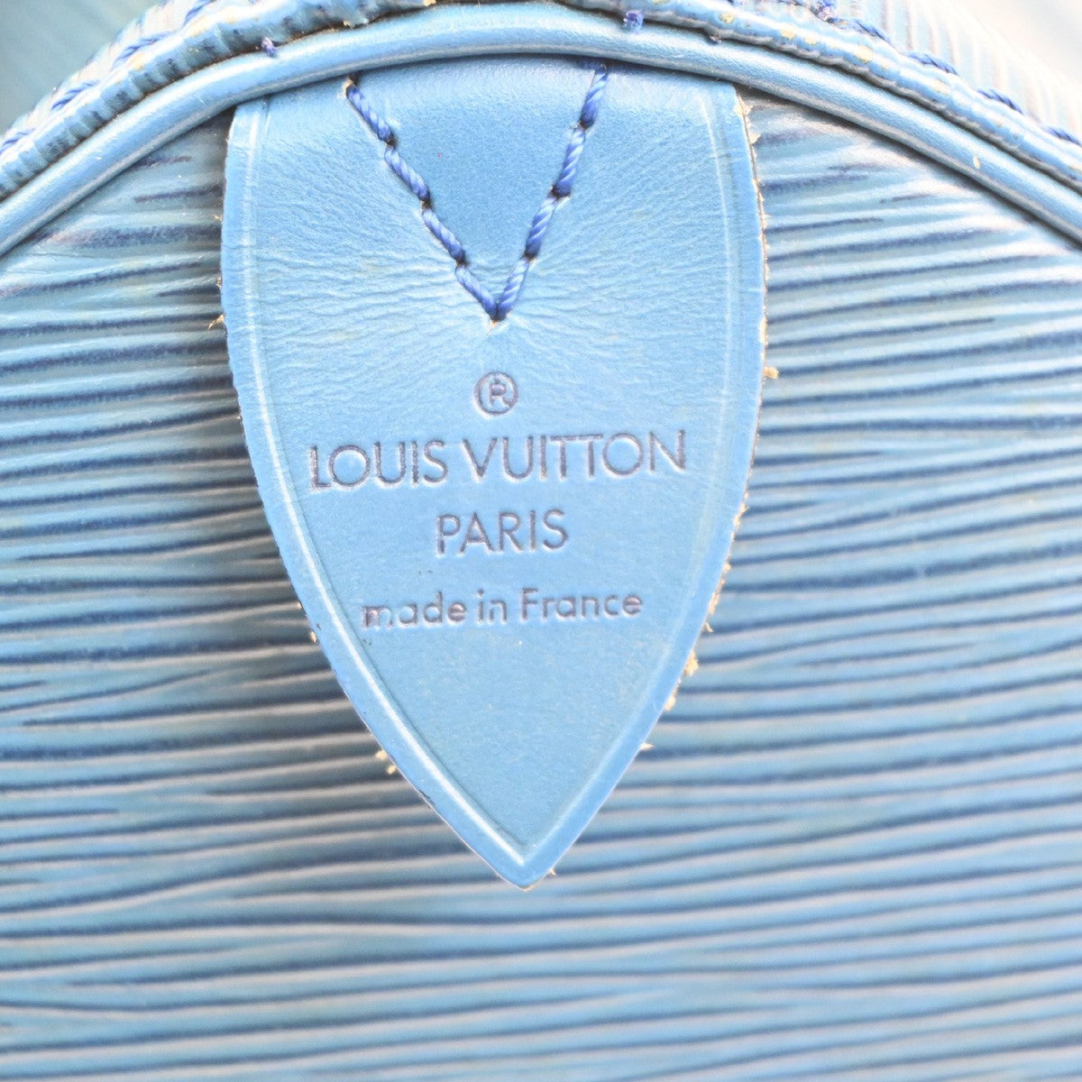 LOUIS VUITTON LV Logo Speedy 30 Travel Hand Bag Epi Leather Blue M43005 77MA226