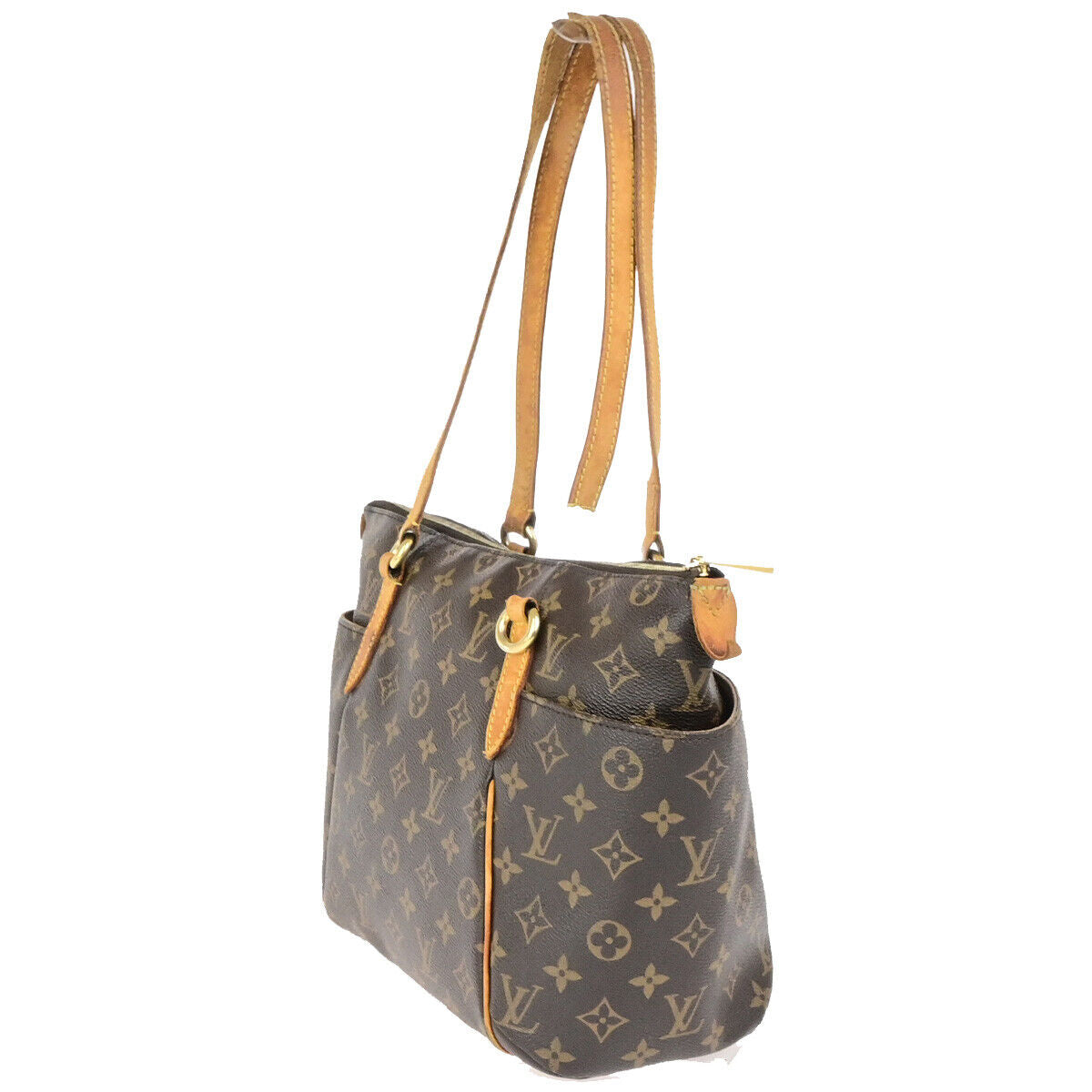 LOUIS VUITTON Logo Totally PM Shoulder Bag Monogram Leather Brown M56688 67YG752
