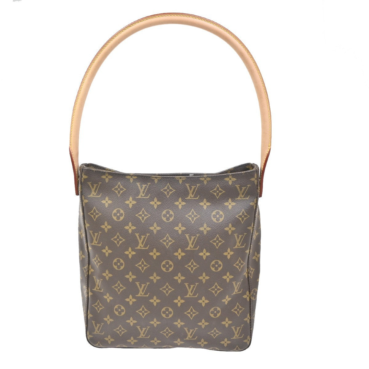 LOUIS VUITTON Logo Looping GM Shoulder Bag Monogram Leather Brown M51145 26RL728